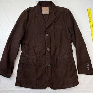 Machine Clothing Company Mens Corduroy Blazer Brown 3 Button Sport Coat Large